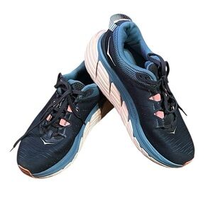 Hoka Black and Blue Athletic Shoes with Ergonomic Design